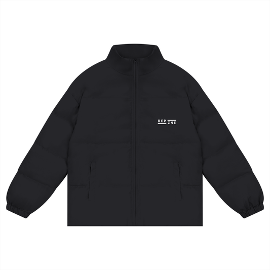 REP-ZNE Box Logo Unisex Zipper Puffer Coat