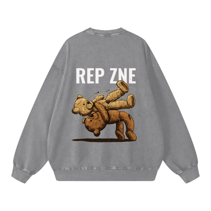 REP-ZNE Bodyslam Acid Wash Printed Sweatshirt